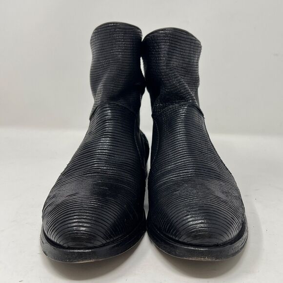 MoMa Mens Black Leather Ankle Boots Zip Chelsea Size US 7.5 Made In Italy 38 - Picture 2 of 8